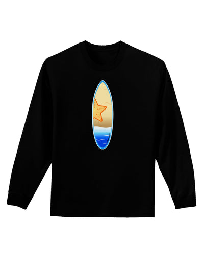 Starfish Surfboard Adult Long Sleeve Dark T-Shirt by TooLoud-TooLoud-Black-Small-Davson Sales