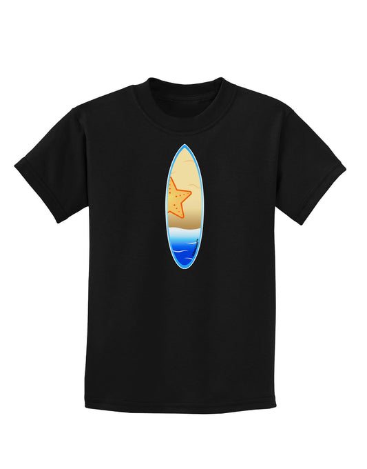 Starfish Surfboard Childrens Dark T-Shirt by TooLoud-Childrens T-Shirt-TooLoud-Black-X-Small-Davson Sales