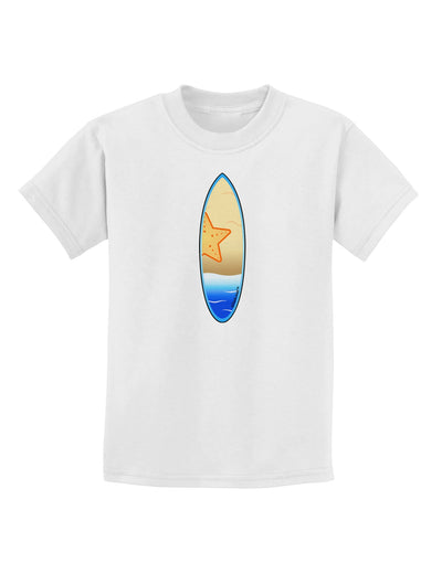 Starfish Surfboard Childrens T-Shirt by TooLoud-Childrens T-Shirt-TooLoud-White-X-Small-Davson Sales