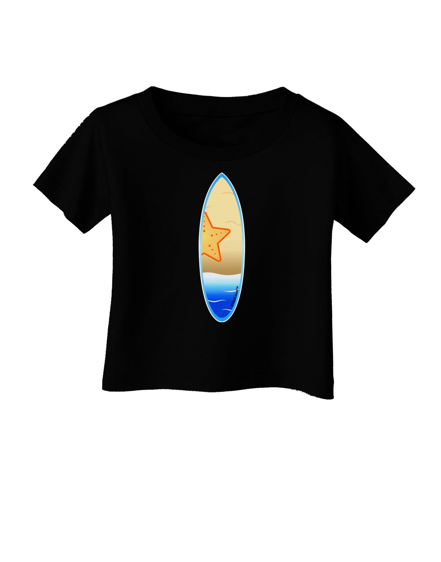 Starfish Surfboard Infant T-Shirt Dark by TooLoud-Infant T-Shirt-TooLoud-Black-06-Months-Davson Sales