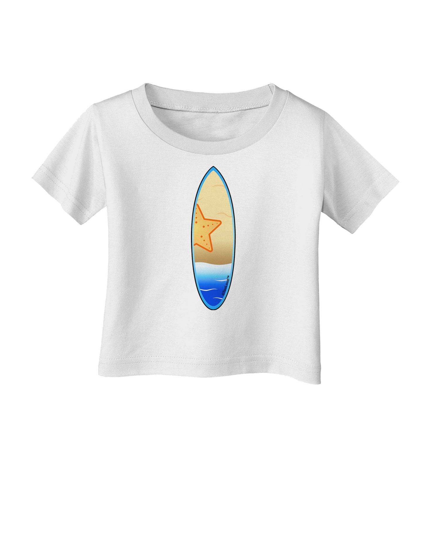 Starfish Surfboard Infant T-Shirt by TooLoud-Infant T-Shirt-TooLoud-White-06-Months-Davson Sales