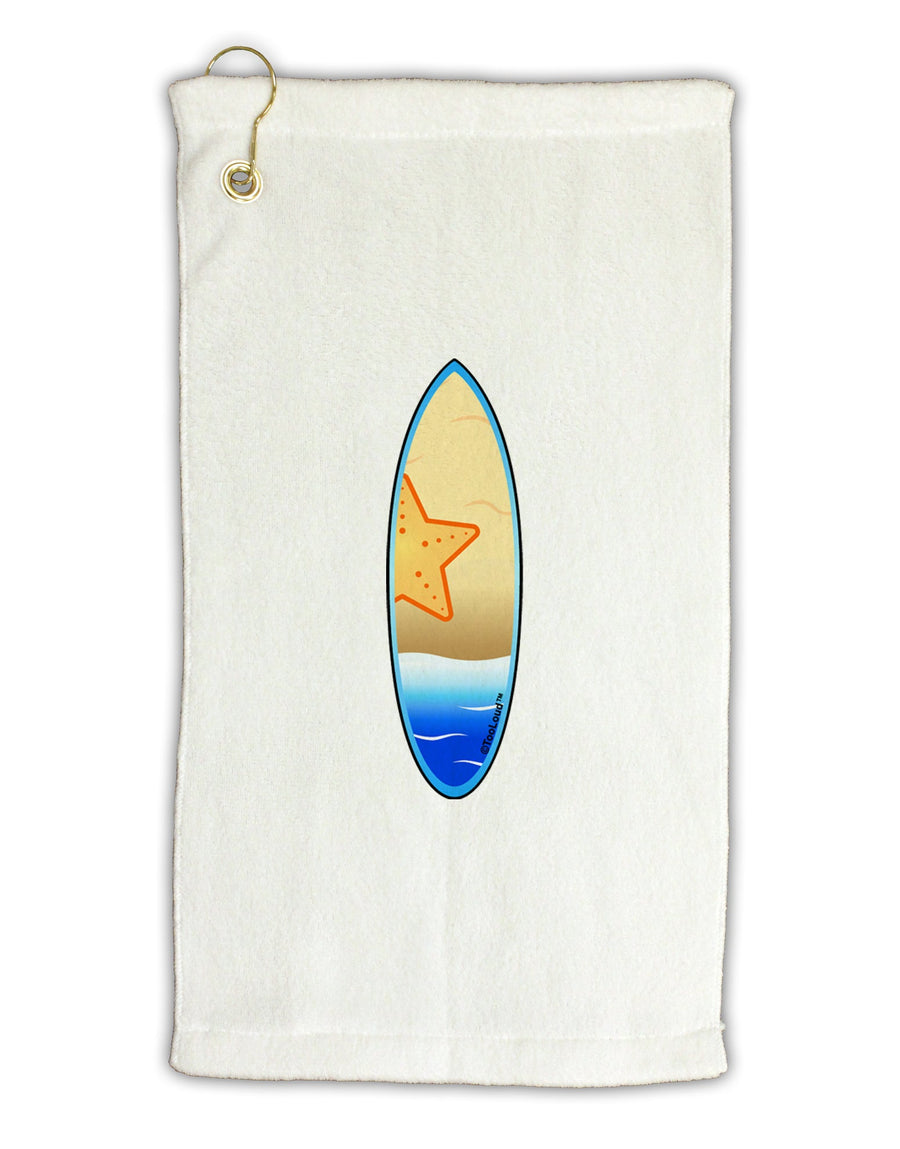 Starfish Surfboard Micro Terry Gromet Golf Towel 16 x 25 inch by TooLoud-Golf Towel-TooLoud-White-Davson Sales