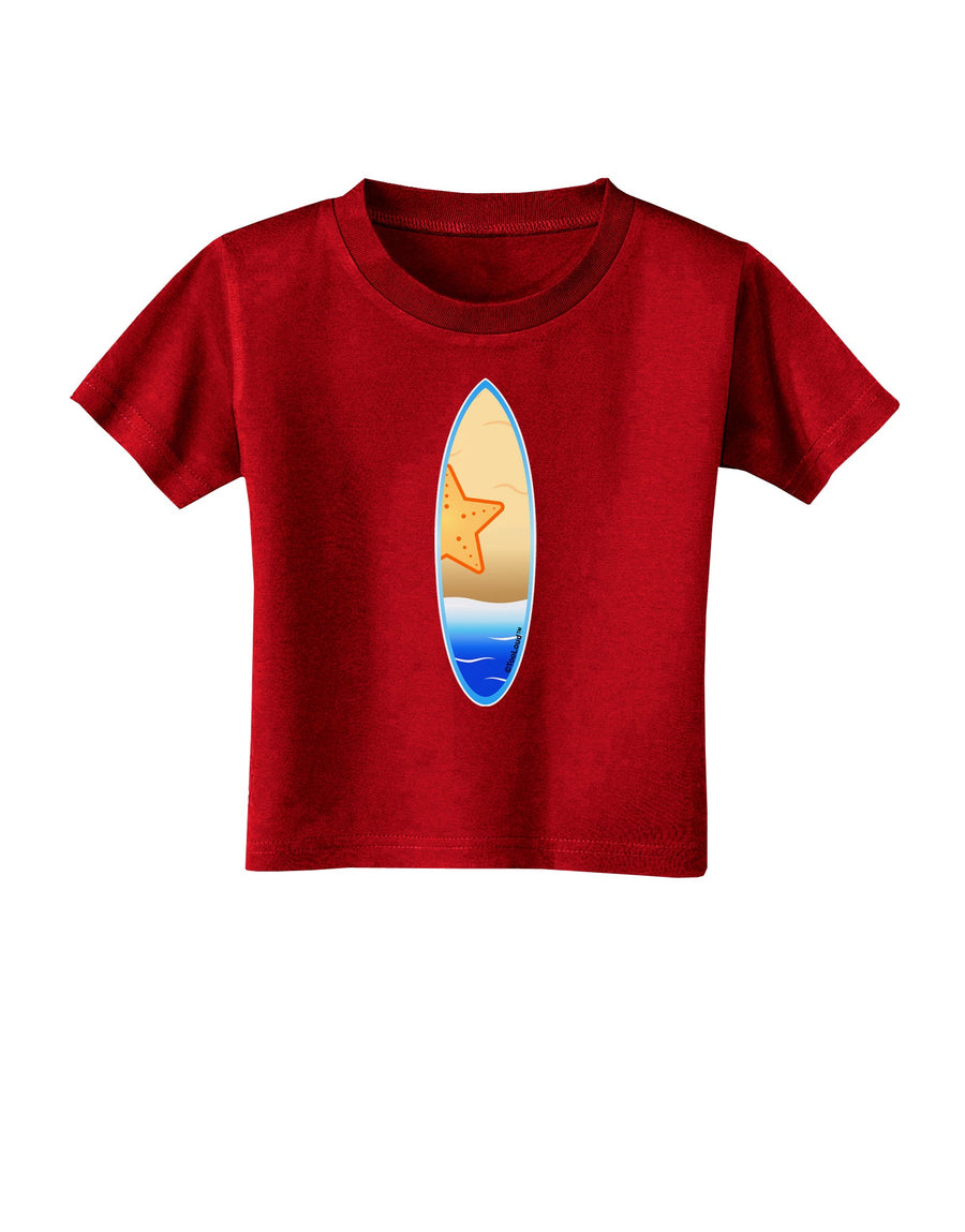 Starfish Surfboard Toddler T-Shirt Dark by TooLoud-Toddler T-Shirt-TooLoud-Black-2T-Davson Sales