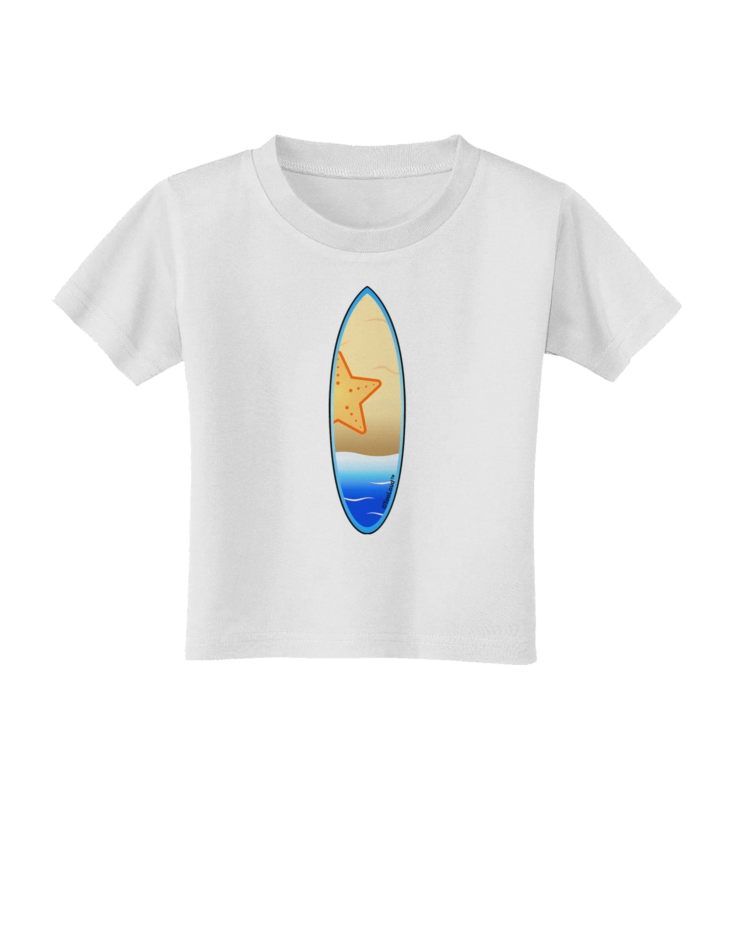 Starfish Surfboard Toddler T-Shirt by TooLoud-Toddler T-Shirt-TooLoud-White-2T-Davson Sales