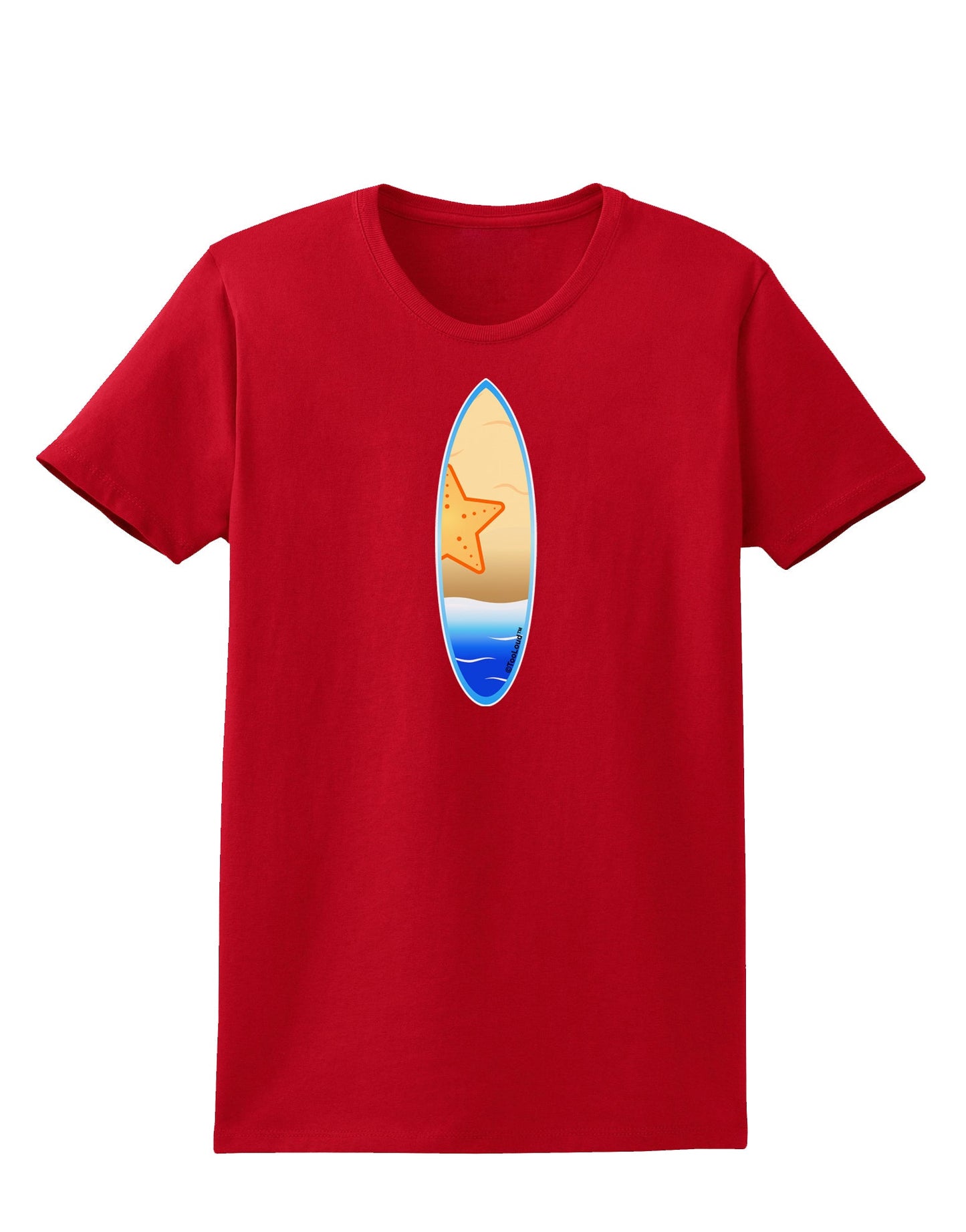 Starfish Surfboard Womens Dark T-Shirt by TooLoud-Womens T-Shirt-TooLoud-Red-X-Small-Davson Sales