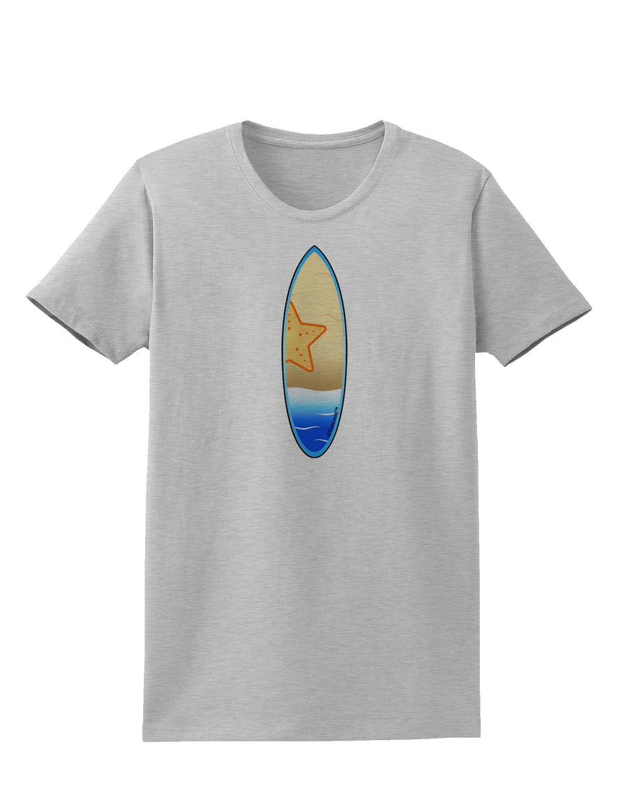 Starfish Surfboard Womens T-Shirt by TooLoud-Womens T-Shirt-TooLoud-White-X-Small-Davson Sales