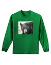 Staring Black Bear Adult Long Sleeve Dark T-Shirt-TooLoud-Kelly-Green-Small-Davson Sales