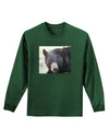 Staring Black Bear Adult Long Sleeve Dark T-Shirt-TooLoud-Dark-Green-Small-Davson Sales