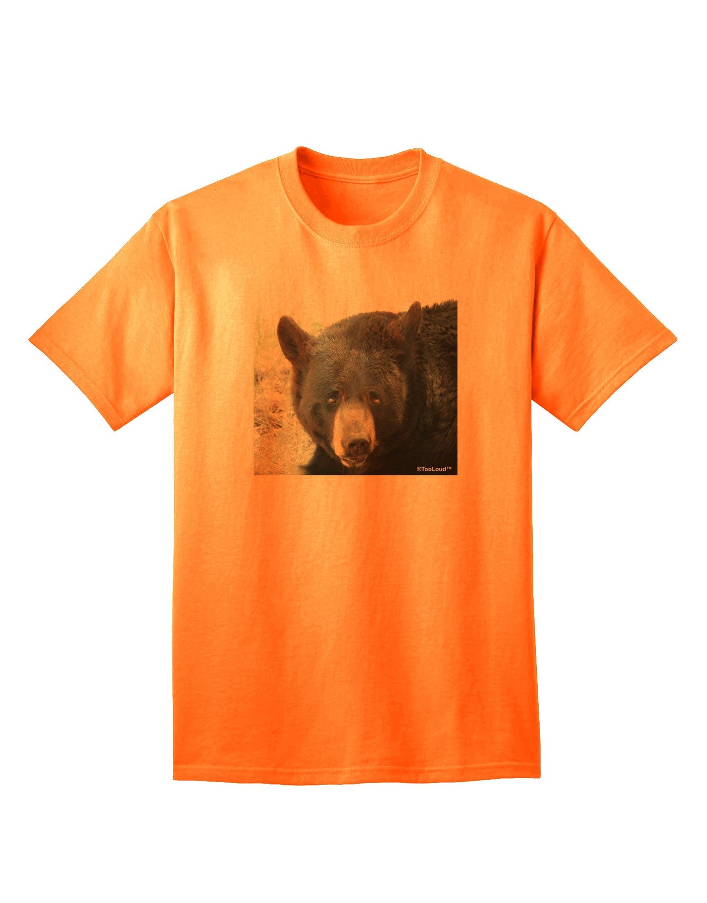Staring Black Bear Adult T-Shirt-unisex t-shirt-TooLoud-Neon-Orange-Small-Davson Sales
