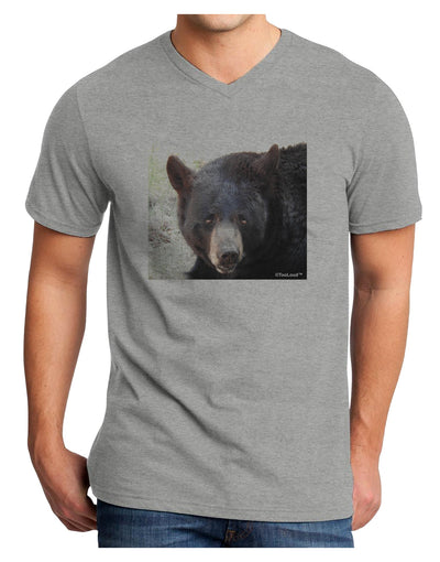 Staring Black Bear Adult V-Neck T-shirt-Mens V-Neck T-Shirt-TooLoud-HeatherGray-Small-Davson Sales