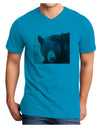 Staring Black Bear Adult V-Neck T-shirt-Mens V-Neck T-Shirt-TooLoud-Turquoise-Small-Davson Sales