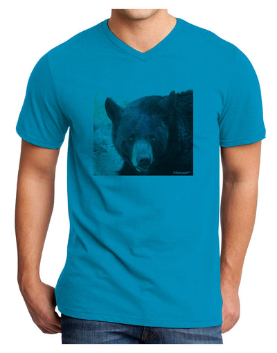 Staring Black Bear Adult V-Neck T-shirt-Mens V-Neck T-Shirt-TooLoud-Turquoise-Small-Davson Sales