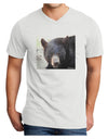 Staring Black Bear Adult V-Neck T-shirt-Mens V-Neck T-Shirt-TooLoud-White-Small-Davson Sales