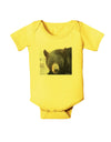 Staring Black Bear Baby Romper Bodysuit-Baby Romper-TooLoud-Yellow-06-Months-Davson Sales