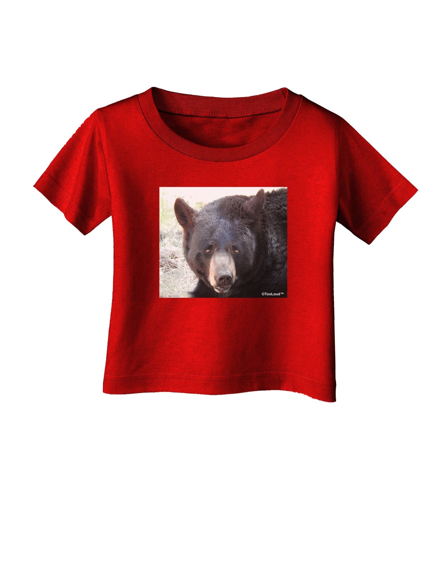 Staring Black Bear Infant T-Shirt Dark-Infant T-Shirt-TooLoud-Red-06-Months-Davson Sales