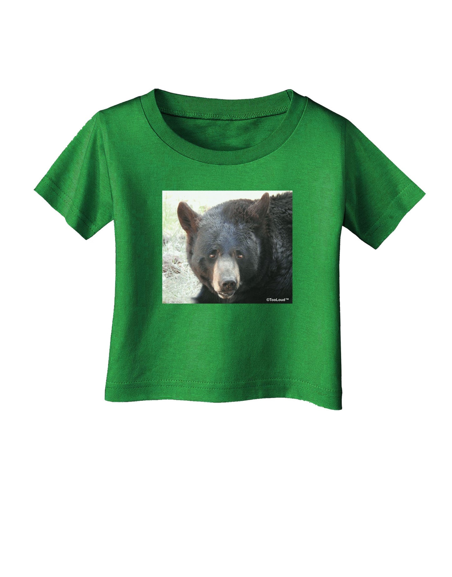 Staring Black Bear Infant T-Shirt Dark-Infant T-Shirt-TooLoud-Clover-Green-06-Months-Davson Sales