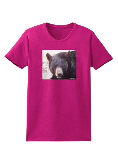 Staring Black Bear Womens Dark T-Shirt-Womens T-Shirt-TooLoud-Hot-Pink-Small-Davson Sales