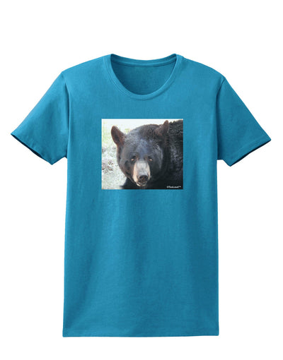 Staring Black Bear Womens Dark T-Shirt-Womens T-Shirt-TooLoud-Turquoise-X-Small-Davson Sales