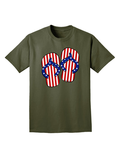 Stars and Stripes Flip Flops Adult Dark T-Shirt-Mens T-Shirt-TooLoud-Military-Green-Small-Davson Sales