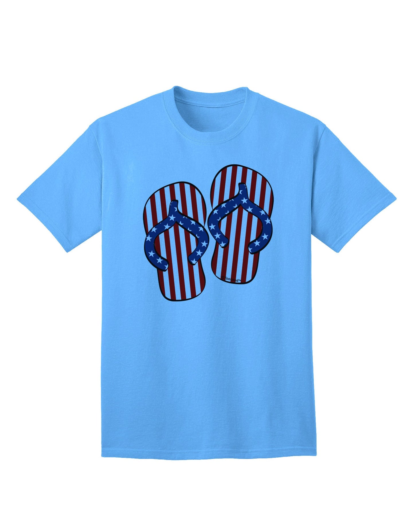 Stars and Stripes Flip Flops Adult T-Shirt-Mens T-Shirt-TooLoud-Aquatic-Blue-Small-Davson Sales