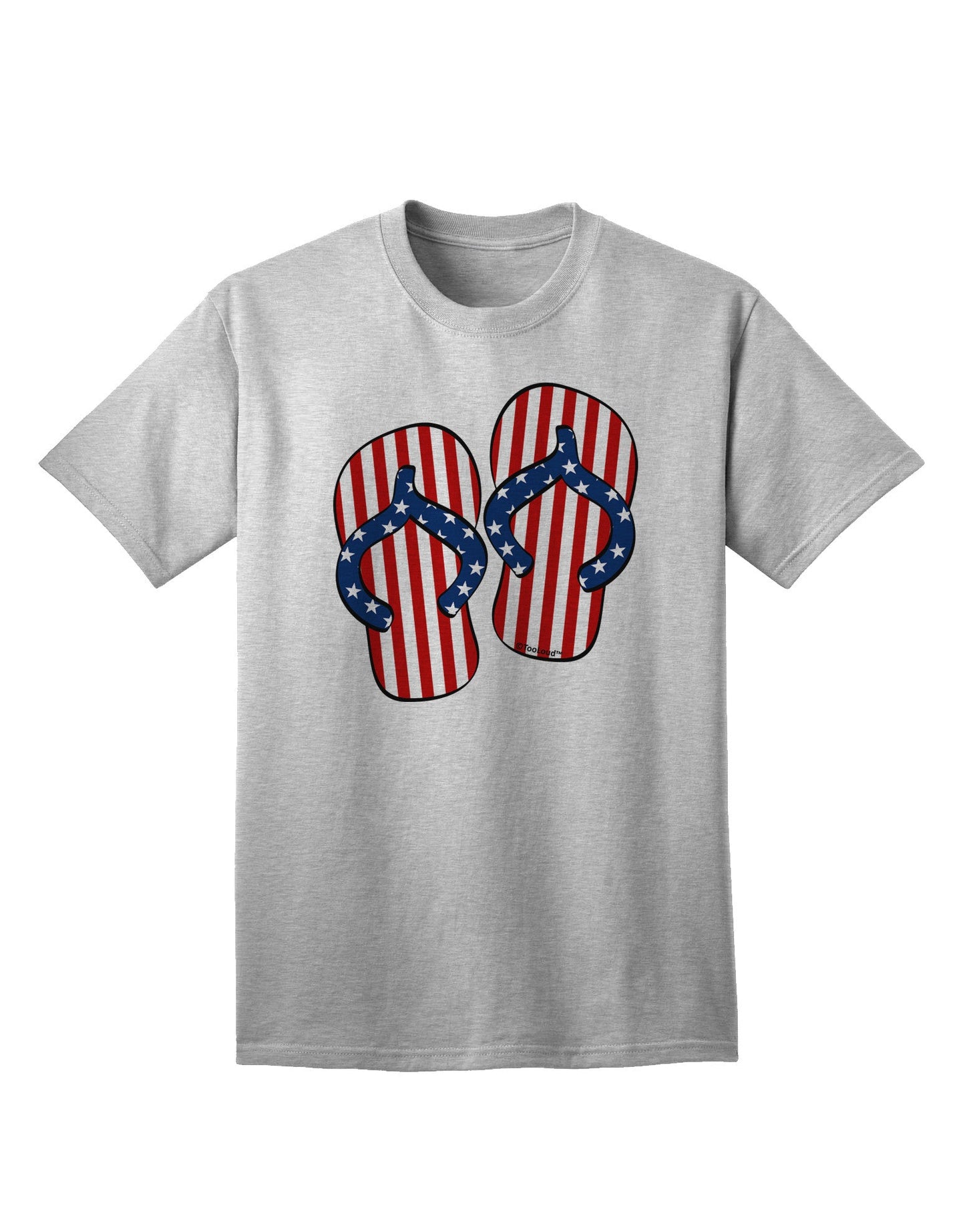 Stars and Stripes Flip Flops Adult T-Shirt-Mens T-Shirt-TooLoud-AshGray-Small-Davson Sales