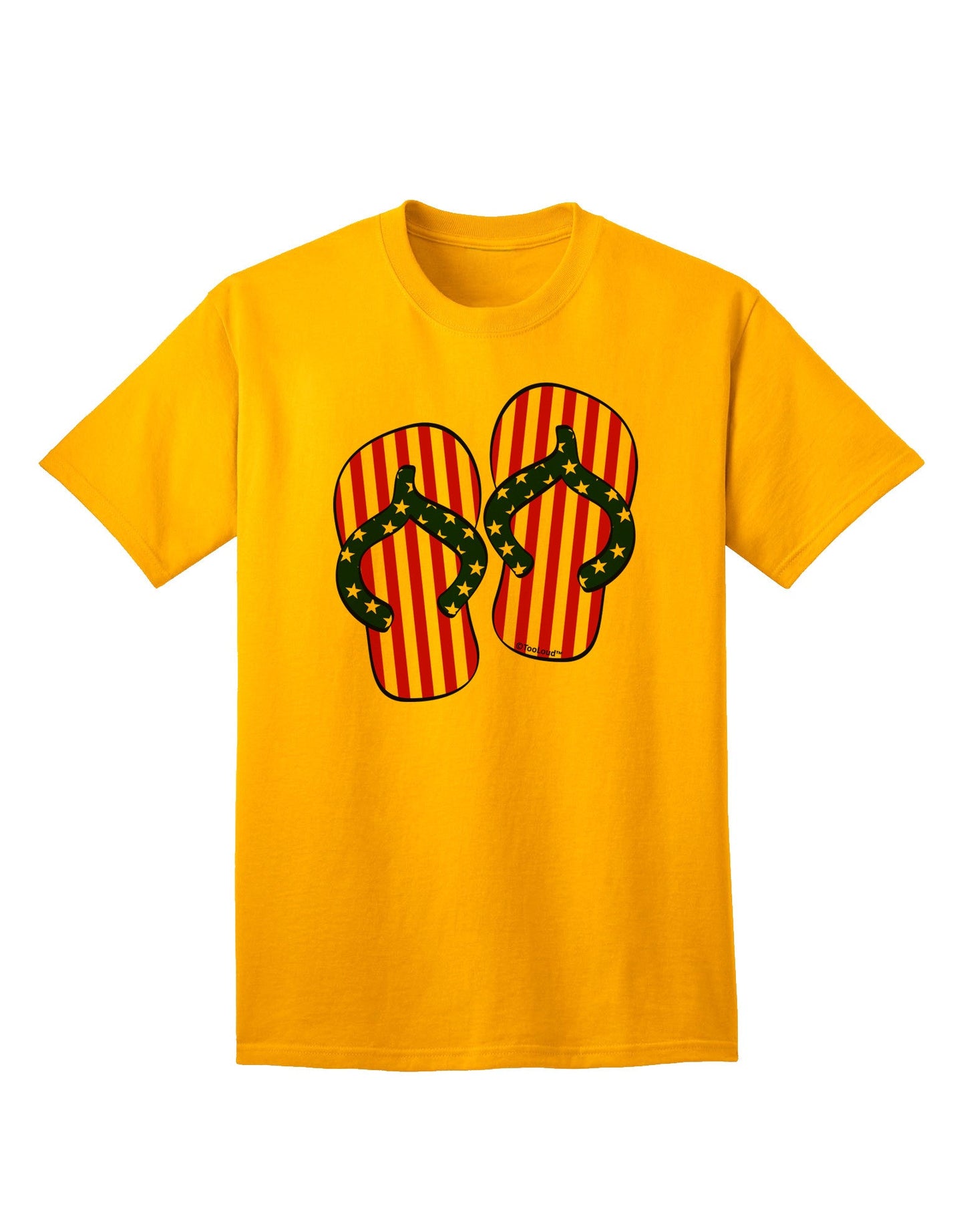Stars and Stripes Flip Flops Adult T-Shirt-Mens T-Shirt-TooLoud-Gold-Small-Davson Sales