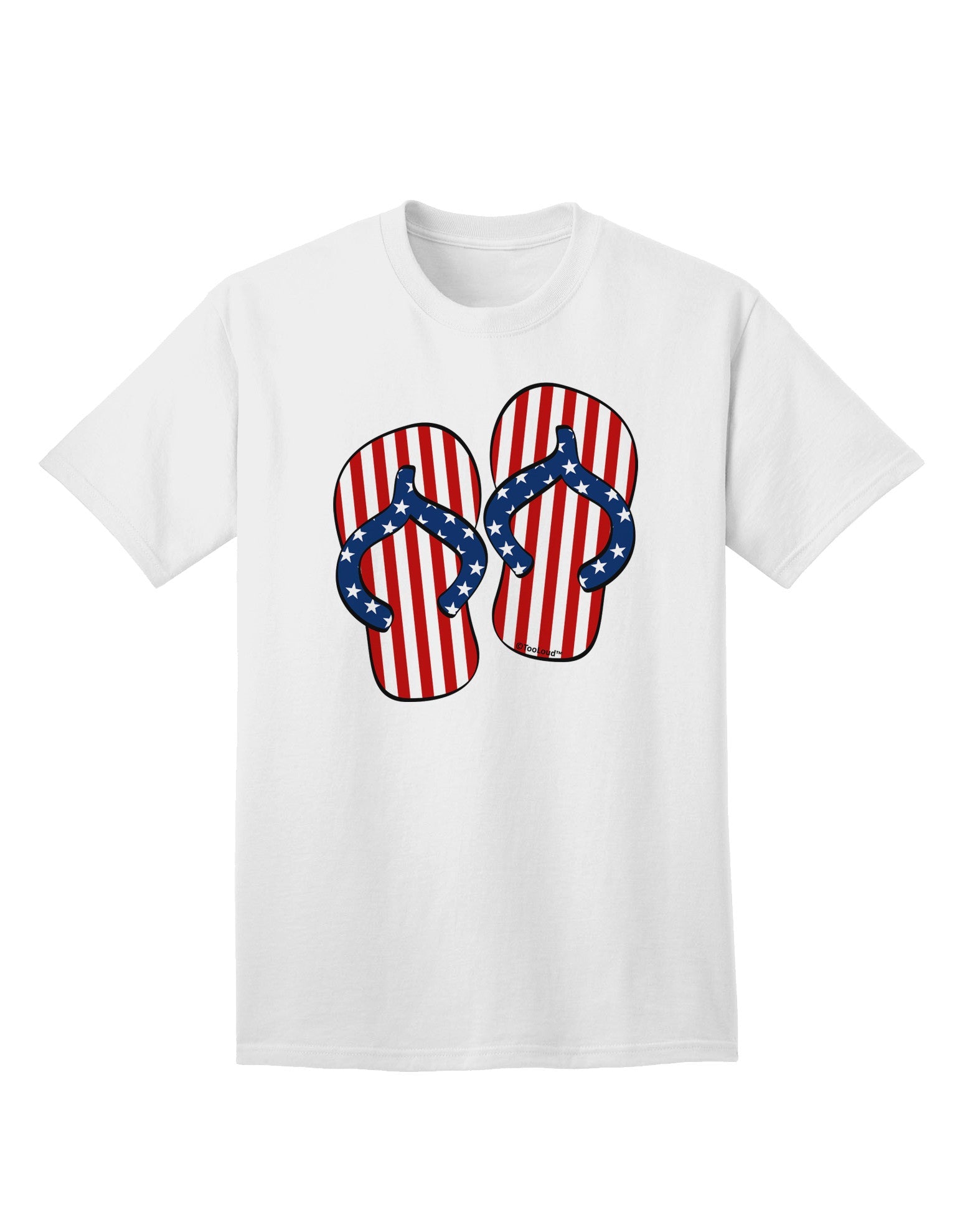 Stars and Stripes Flip Flops Adult T-Shirt-Mens T-Shirt-TooLoud-White-Small-Davson Sales