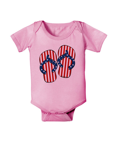 Stars and Stripes Flip Flops Baby Romper Bodysuit-Baby Romper-TooLoud-Light-Pink-06-Months-Davson Sales