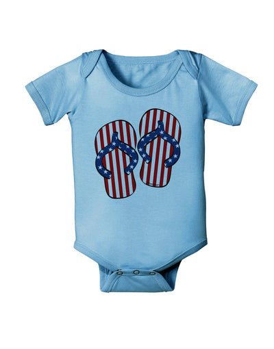 Stars and Stripes Flip Flops Baby Romper Bodysuit-Baby Romper-TooLoud-Light-Blue-06-Months-Davson Sales