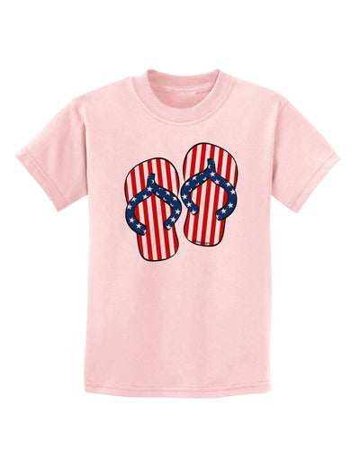 Stars and Stripes Flip Flops Childrens T-Shirt-Childrens T-Shirt-TooLoud-PalePink-X-Small-Davson Sales