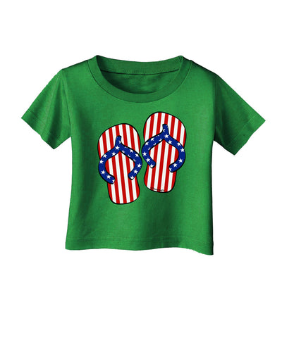Stars and Stripes Flip Flops Infant T-Shirt Dark-Infant T-Shirt-TooLoud-Clover-Green-06-Months-Davson Sales