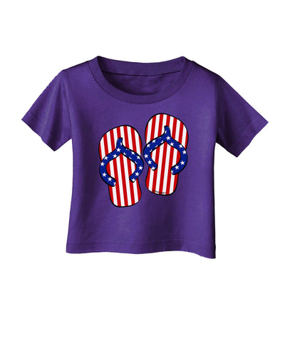 Stars and Stripes Flip Flops Infant T-Shirt Dark-Infant T-Shirt-TooLoud-Purple-06-Months-Davson Sales