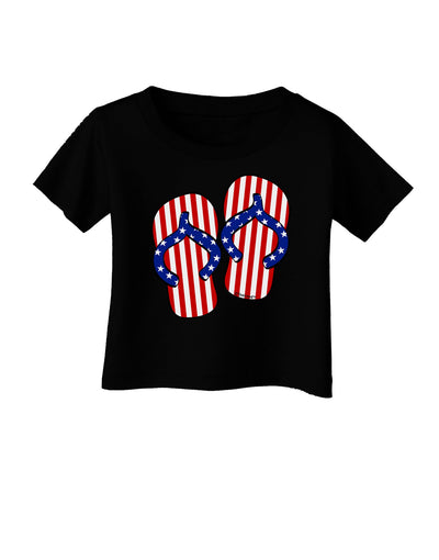 Stars and Stripes Flip Flops Infant T-Shirt Dark-Infant T-Shirt-TooLoud-Black-06-Months-Davson Sales