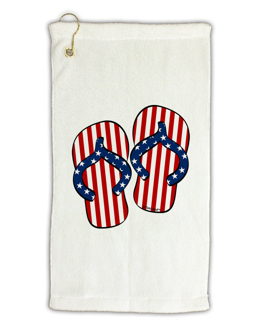 Stars and Stripes Flip Flops Micro Terry Gromet Golf Towel 16 x 25 inch-Golf Towel-TooLoud-White-Davson Sales