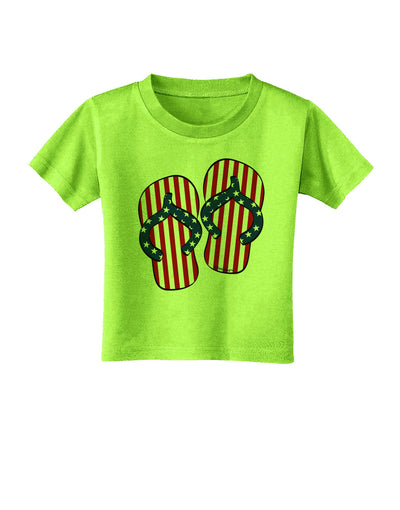 Stars and Stripes Flip Flops Toddler T-Shirt-Toddler T-Shirt-TooLoud-Lime-Green-2T-Davson Sales