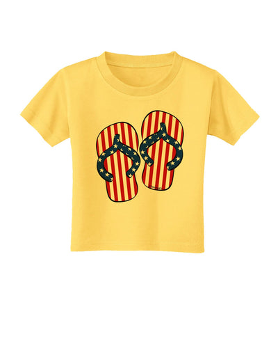 Stars and Stripes Flip Flops Toddler T-Shirt-Toddler T-Shirt-TooLoud-Yellow-2T-Davson Sales