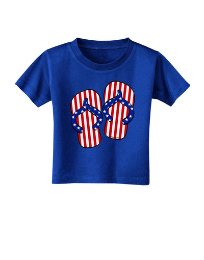 Stars and Stripes Flip Flops Toddler T-Shirt Dark-Toddler T-Shirt-TooLoud-Royal-Blue-2T-Davson Sales