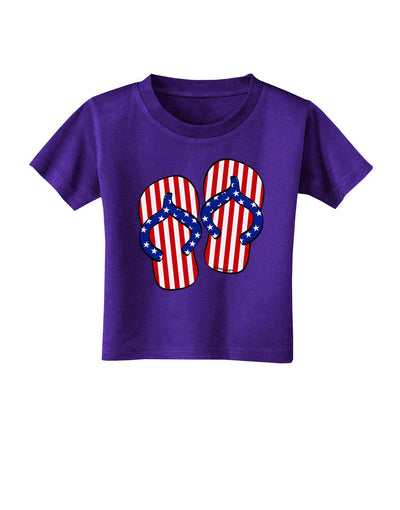 Stars and Stripes Flip Flops Toddler T-Shirt Dark-Toddler T-Shirt-TooLoud-Purple-2T-Davson Sales