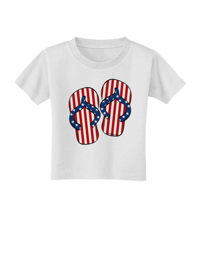 Stars and Stripes Flip Flops Toddler T-Shirt-Toddler T-Shirt-TooLoud-White-2T-Davson Sales