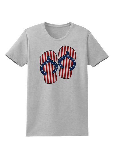 Stars and Stripes Flip Flops Womens T-Shirt-Womens T-Shirt-TooLoud-AshGray-X-Small-Davson Sales