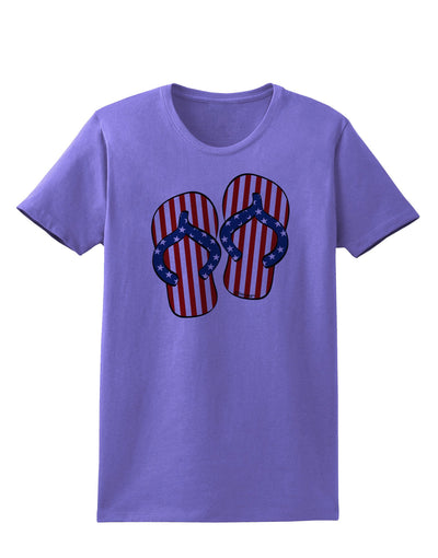 Stars and Stripes Flip Flops Womens T-Shirt-Womens T-Shirt-TooLoud-Violet-X-Small-Davson Sales