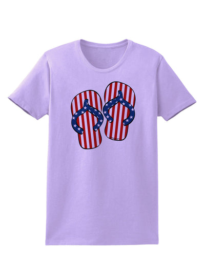 Stars and Stripes Flip Flops Womens T-Shirt-Womens T-Shirt-TooLoud-Lavender-X-Small-Davson Sales