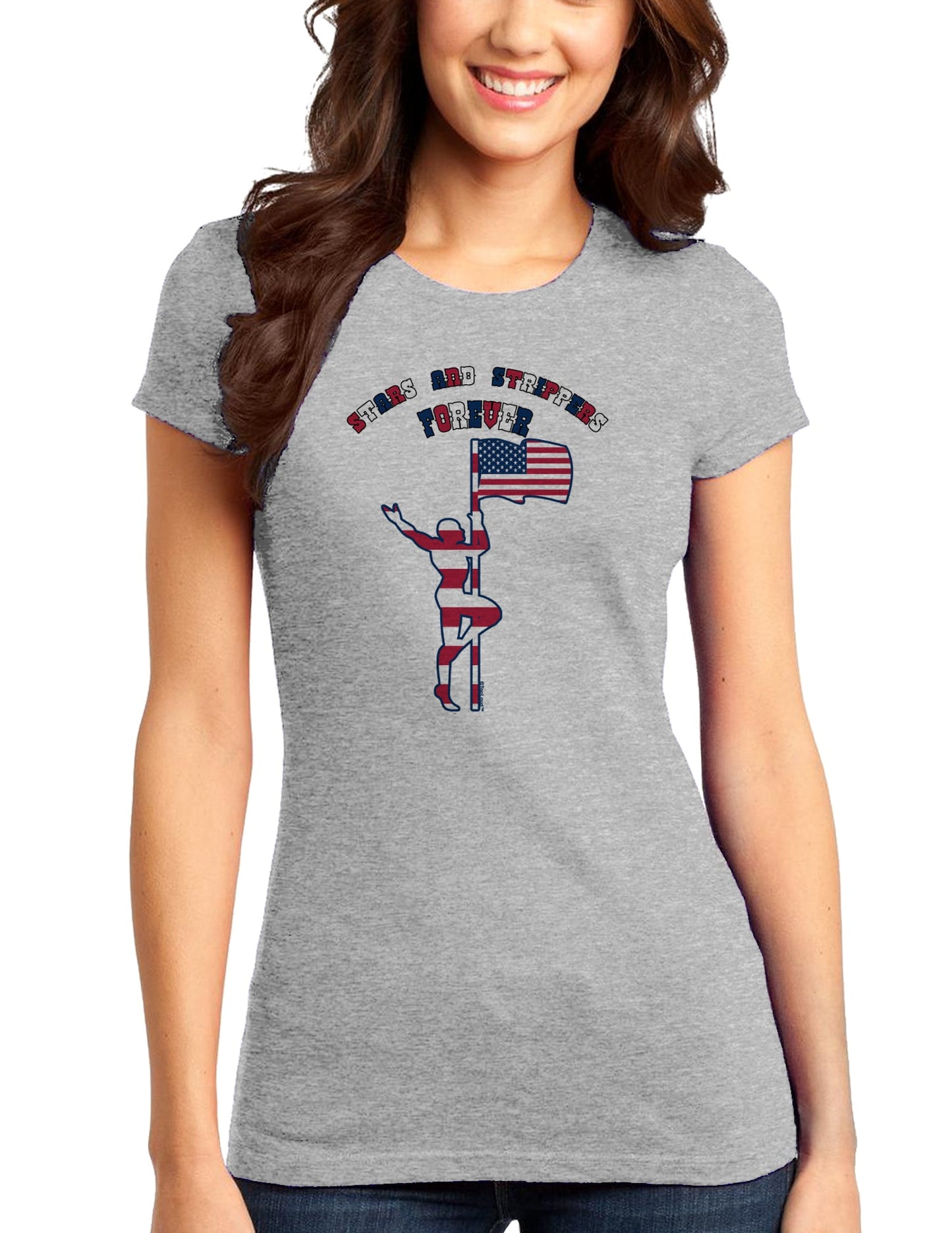 Stars and Strippers Forever Male Juniors T-Shirt-Womens Juniors T-Shirt-TooLoud-Heather-Gray-Small-Davson Sales