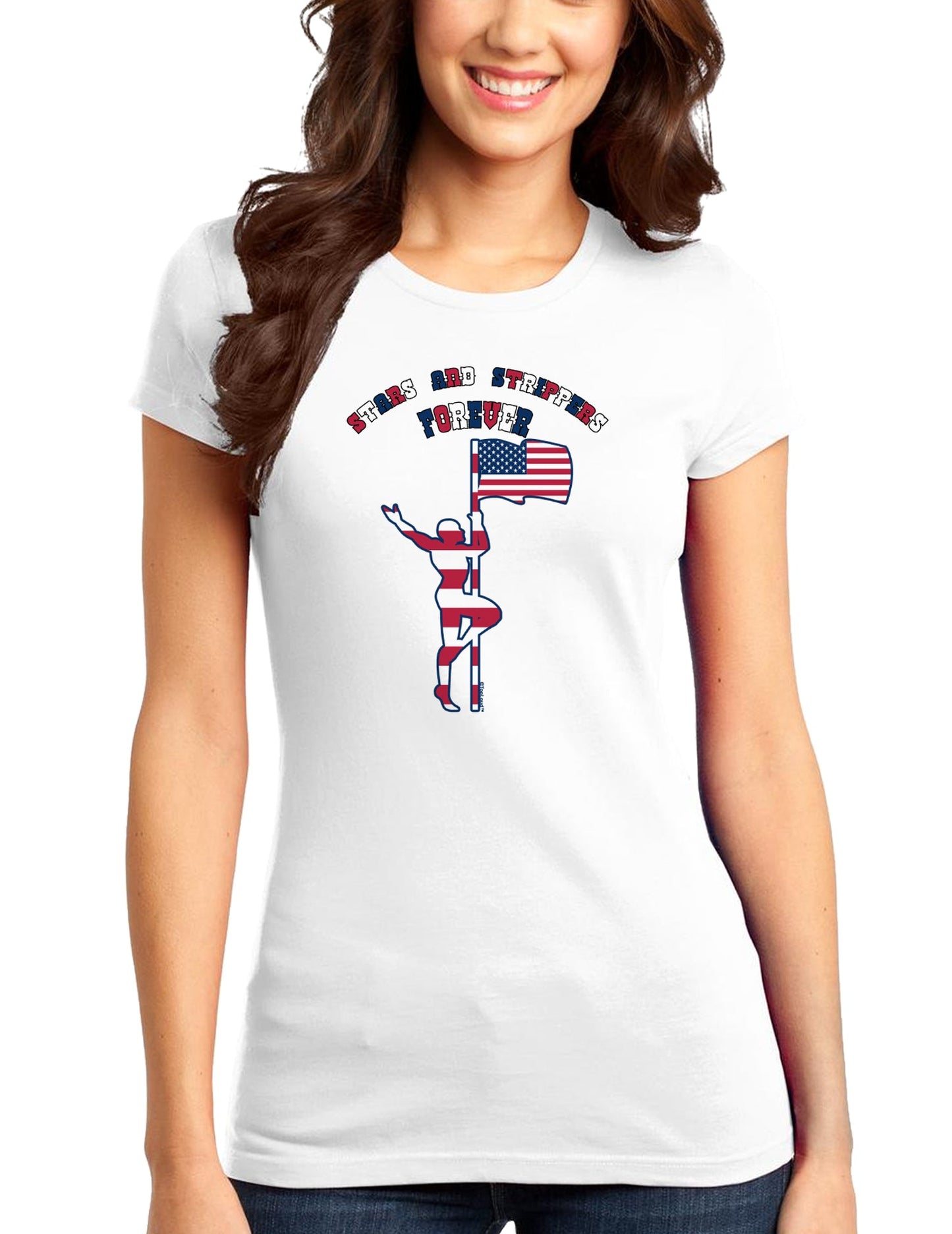 Stars and Strippers Forever Male Juniors T-Shirt-Womens Juniors T-Shirt-TooLoud-White-Small-Davson Sales