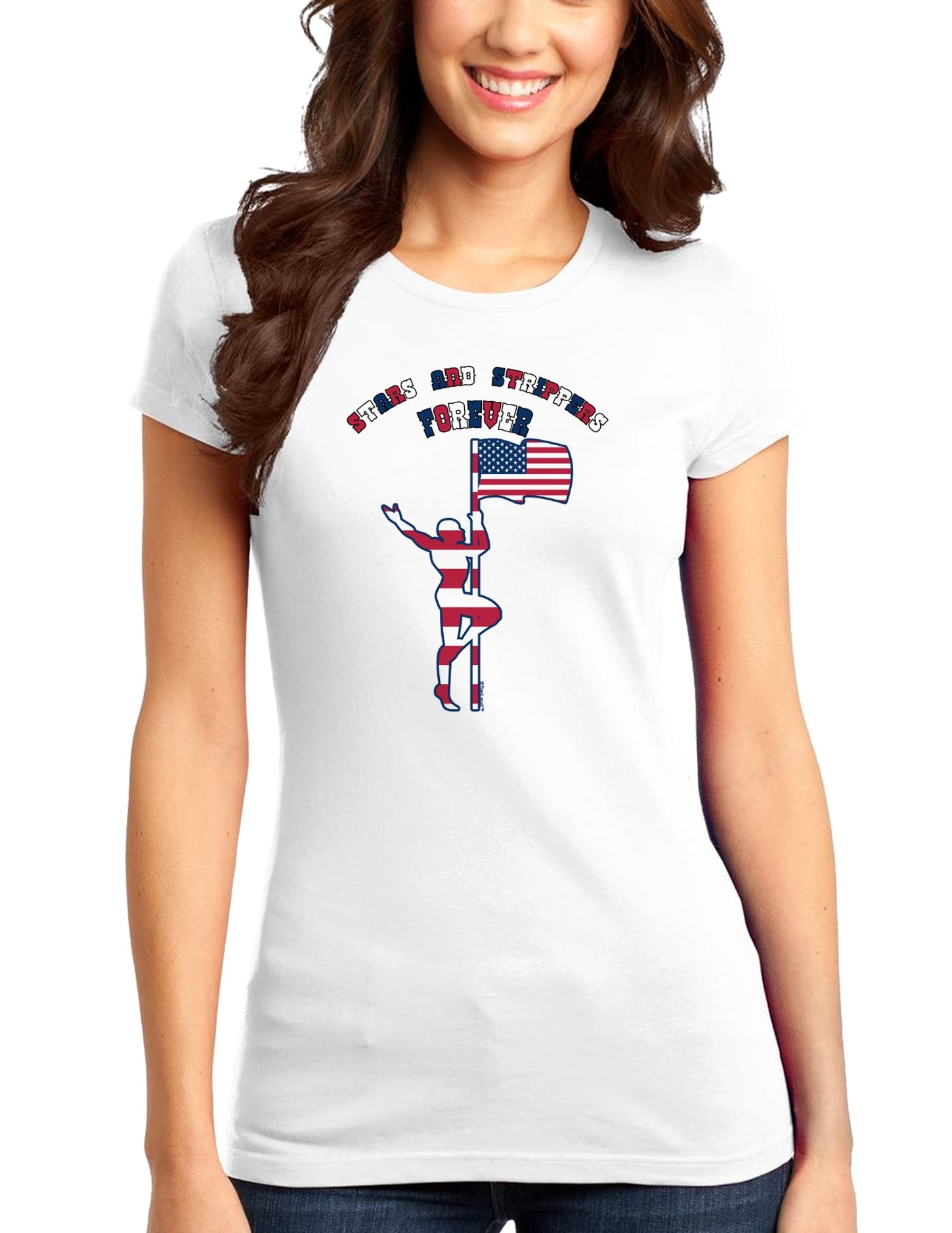 Stars and Strippers Forever Male Juniors T-Shirt-Womens Juniors T-Shirt-TooLoud-White-Small-Davson Sales