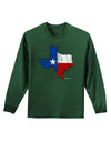 State of Texas Flag Design - Distressed Adult Long Sleeve Dark T-Shirt-TooLoud-Dark-Green-Small-Davson Sales