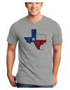 State of Texas Flag Design - Distressed Adult V-Neck T-shirt-Mens V-Neck T-Shirt-TooLoud-HeatherGray-Small-Davson Sales