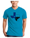 State of Texas Flag Design - Distressed Adult V-Neck T-shirt-Mens V-Neck T-Shirt-TooLoud-Turquoise-Small-Davson Sales