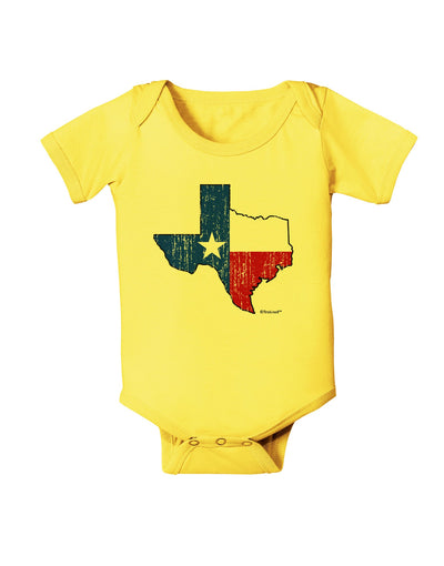 State of Texas Flag Design - Distressed Baby Romper Bodysuit-Baby Romper-TooLoud-Yellow-06-Months-Davson Sales