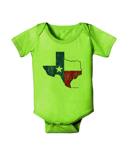 State of Texas Flag Design - Distressed Baby Romper Bodysuit-Baby Romper-TooLoud-Lime-Green-06-Months-Davson Sales